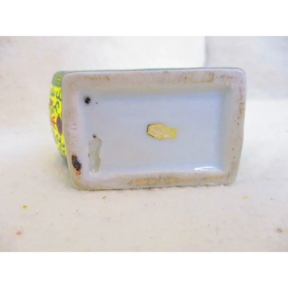 Asian Miniature Yellow Floral vase Chinese  Boho Mini Incense Gift, Bud vase - Picture 7 of 8